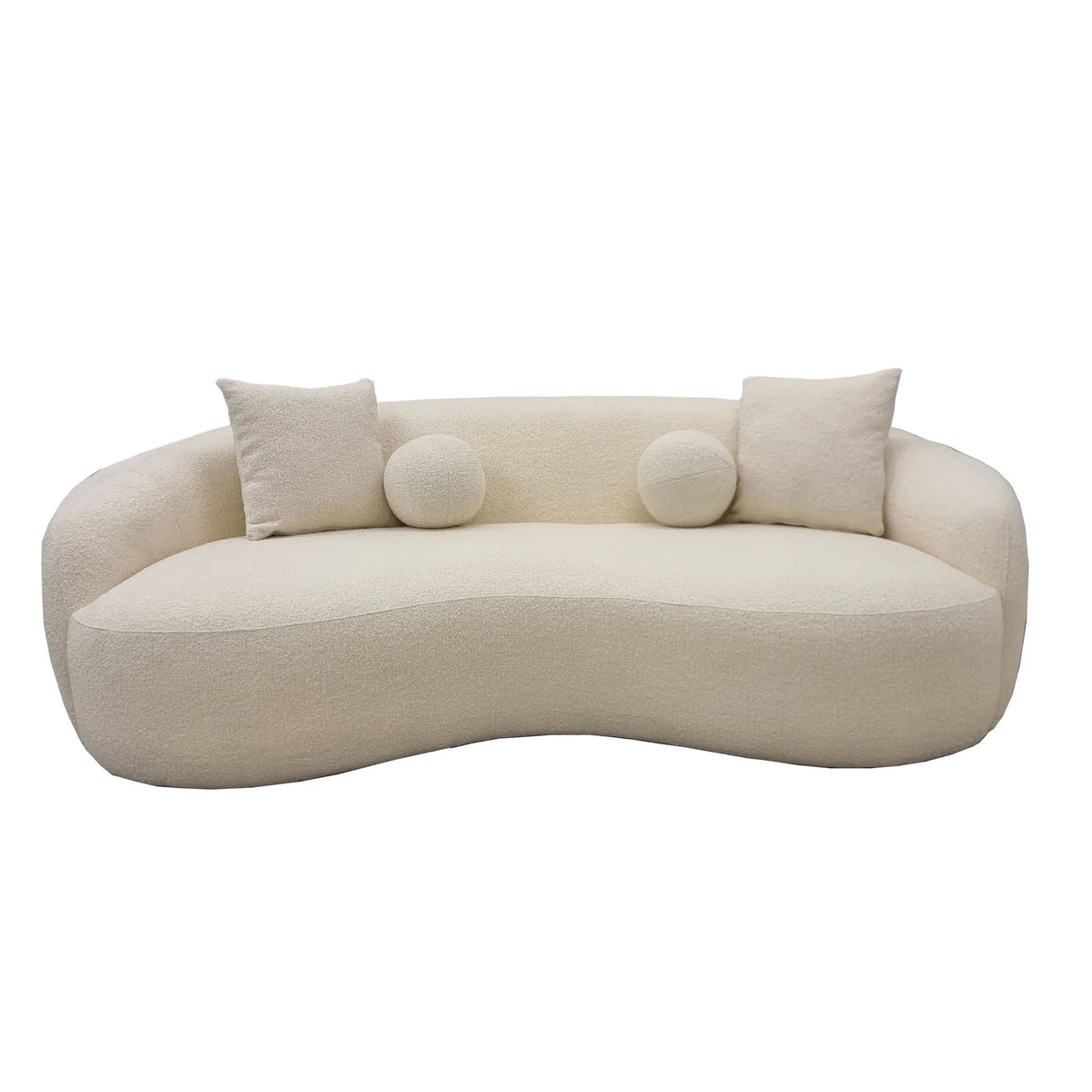 The Luxury Curved Ivy Boucle Sofa - Ivory