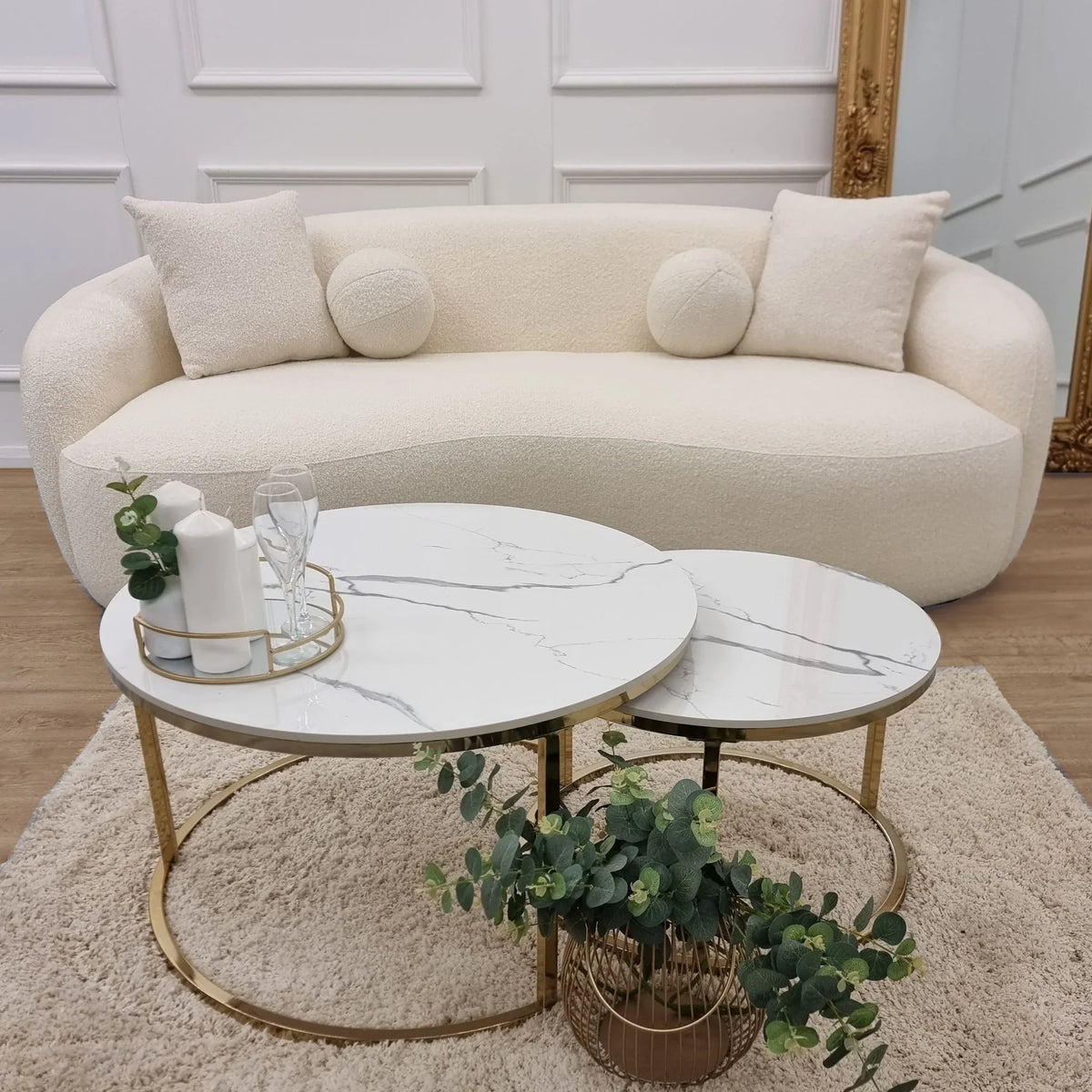 The Luxury Curved Ivy Boucle Sofa - Ivory