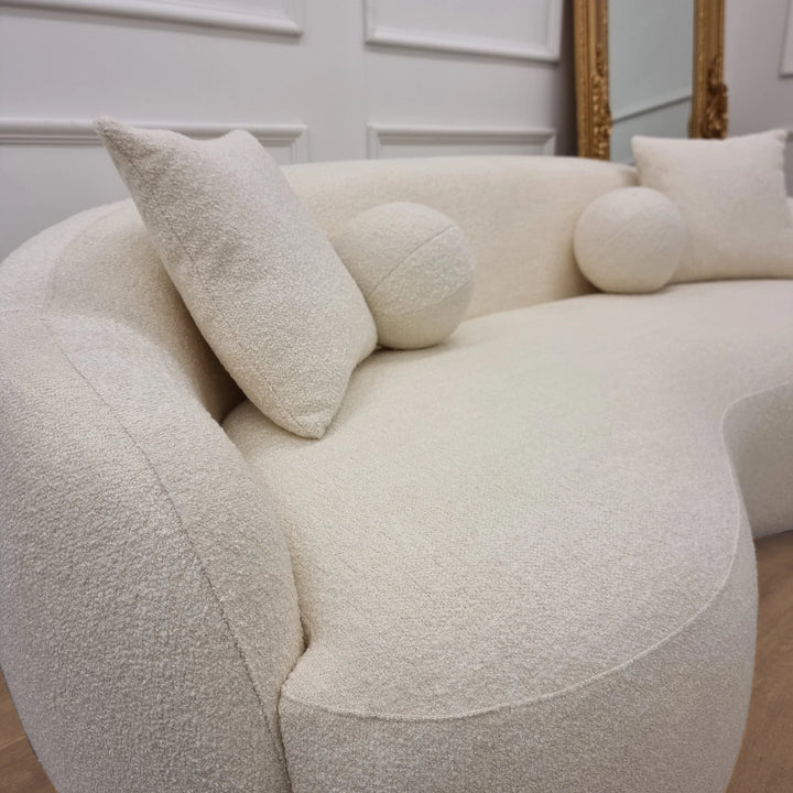 The Luxury Curved Ivy Boucle Sofa - Ivory