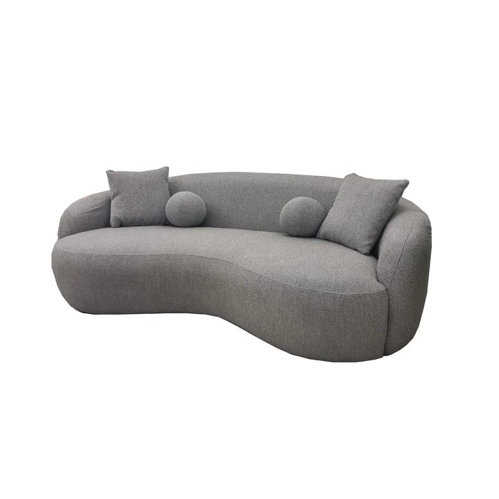 The Luxury Curved Ivy Boucle Sofa - Grey