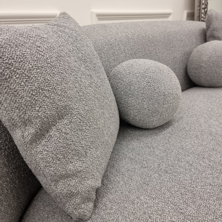 The Luxury Curved Ivy Boucle Sofa - Grey