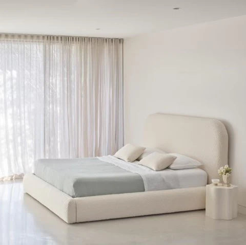 The Luxury Curved Rosalie Bouclè Bed