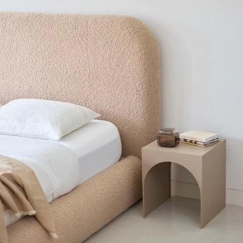 The Luxury Curved Rosalie Bouclè Bed